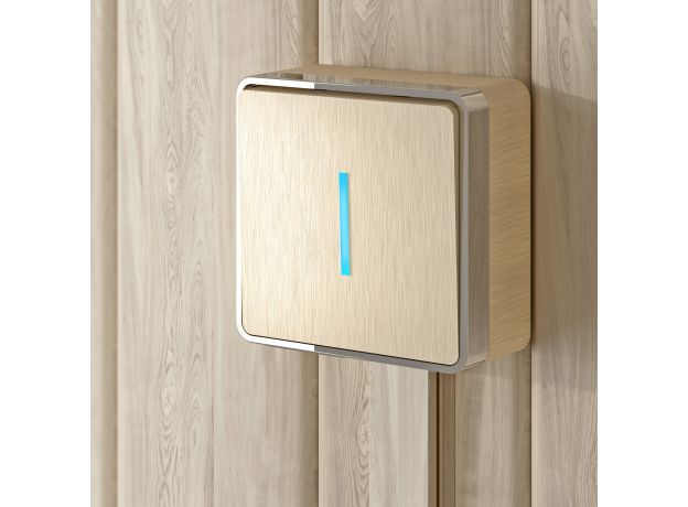 Выключатель одноклавишный с подсветкой Gallant шампань рифленый W5010110