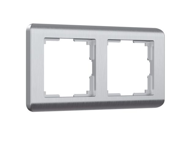 Рамка из поликарбоната на 2 поста Stream серебряный W0022106