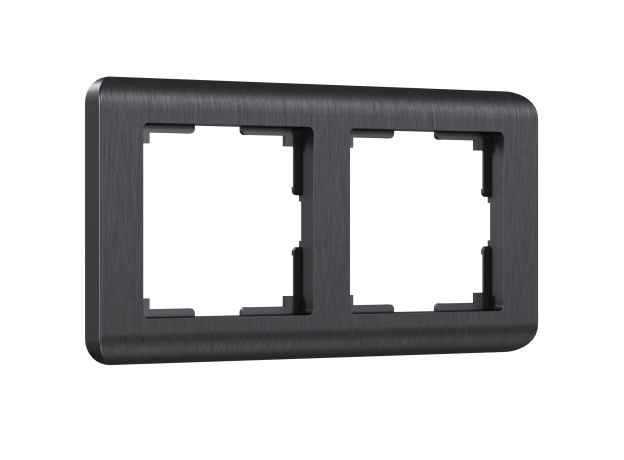 Рамка из поликарбоната на 2 поста Stream графит W0022104
