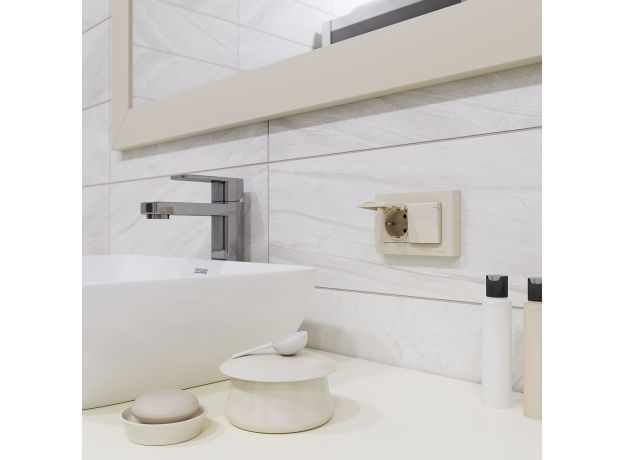 Рамка из пластика для двойной розетки Stark слоновая кость W0081803