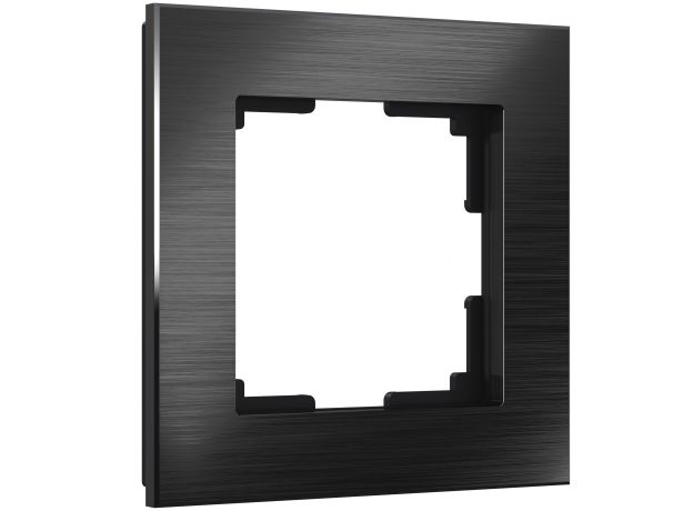 Рамка из металла на 1 пост Аluminium черный алюминий W0011708