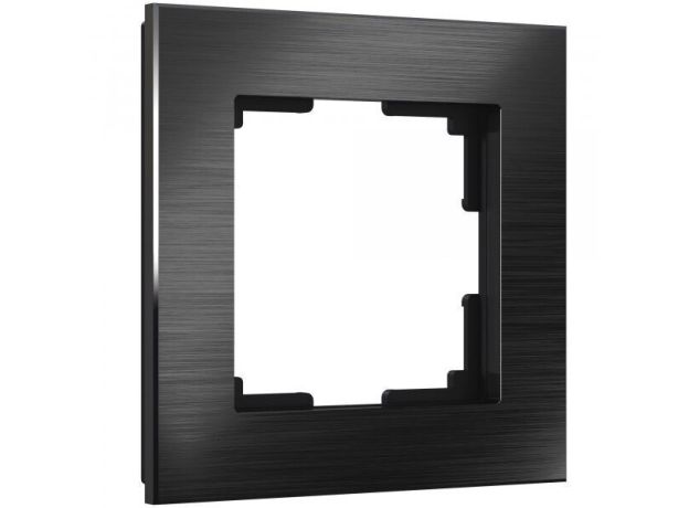 Рамка из металла на 1 пост Аluminium черный алюминий W0011708