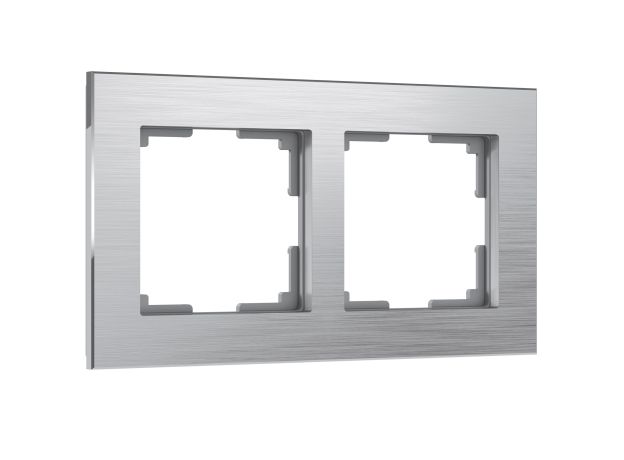 Рамка из металла на 2 поста Аluminium алюминий W0021706