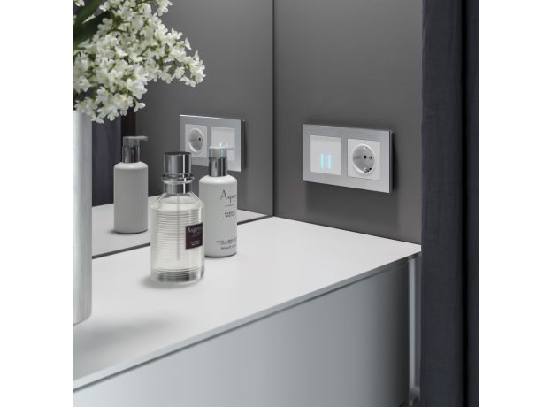 Рамка из металла на 2 поста Аluminium алюминий W0021706