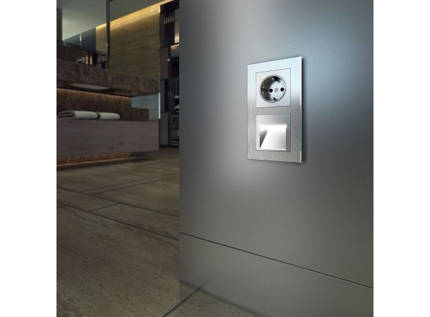 Рамка из металла на 2 поста Аluminium алюминий W0021706