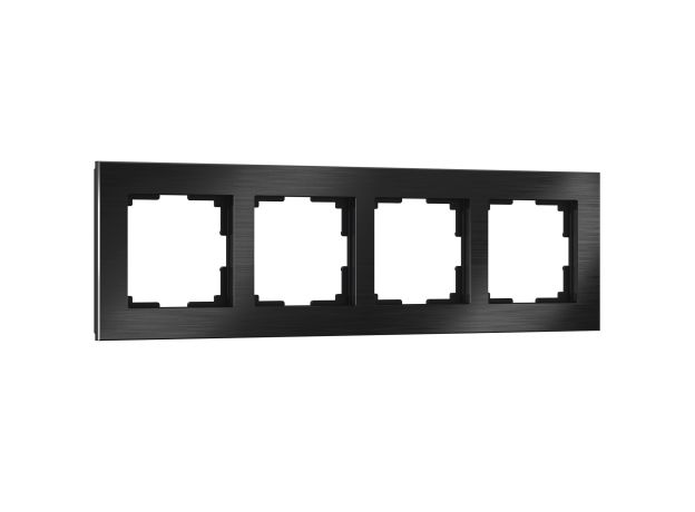 Рамка из металла на 4 поста Аluminium черный алюминий W0041708