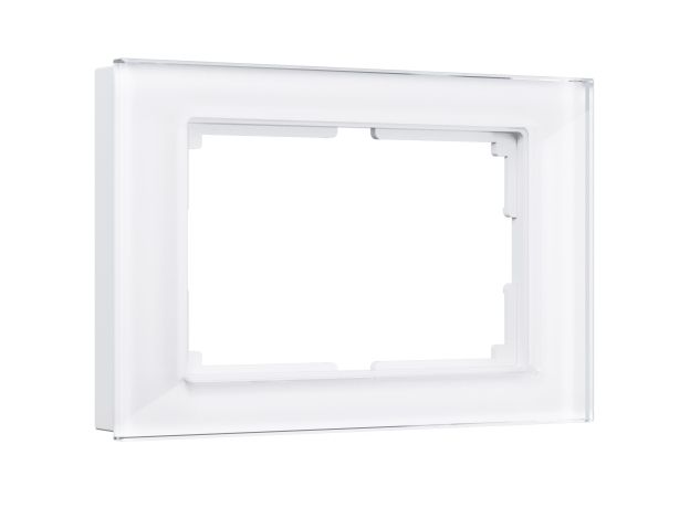 Рамка из стекла для двойной розетки Favorit белый W0081101