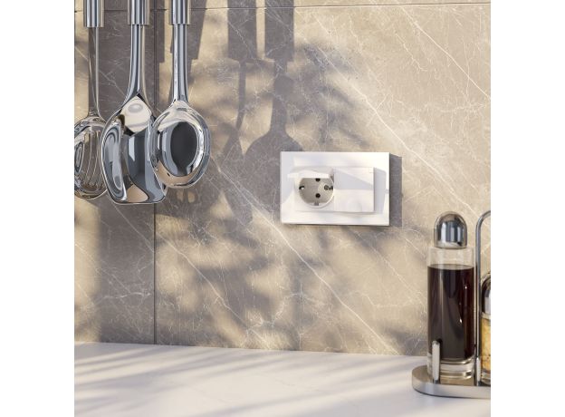 Рамка из стекла для двойной розетки Favorit белый W0081101