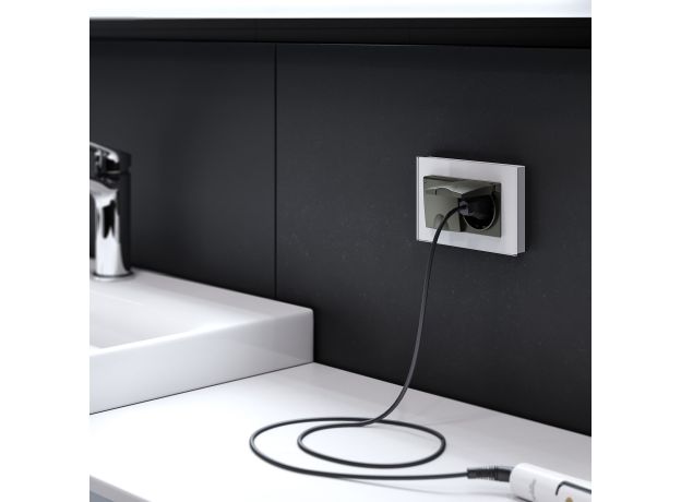 Рамка из стекла для двойной розетки Favorit белый W0081101