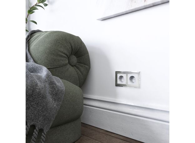 Рамка из стекла на 2 поста Diamant зеркальный W0021220