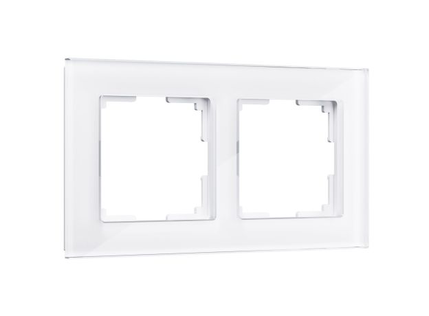 Рамка из стекла на 2 поста Favorit белый W0021101