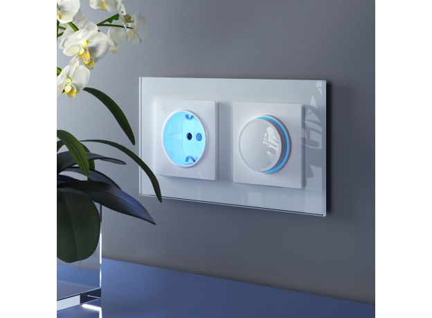 Рамка из стекла на 2 поста Favorit белый W0021101