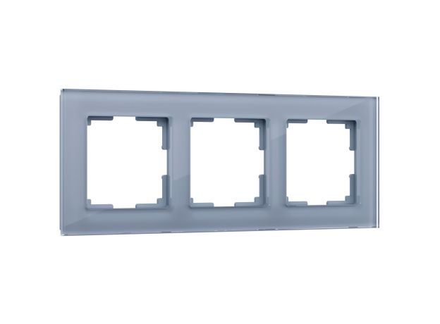 Рамка из стекла на 3 поста Favorit серый W0031115