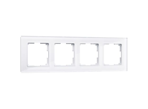 Рамка из стекла на 4 поста Favorit белый W0041101