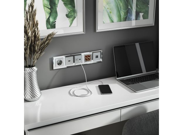 Рамка из стекла на 5 постов Diamant зеркальный W0051220