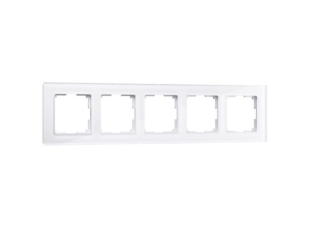 Рамка из стекла на 5 постов Favorit белый W0051101