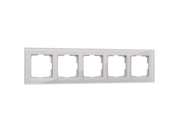 Рамка из стекла на 5 постов Favorit дымчатый W0051117