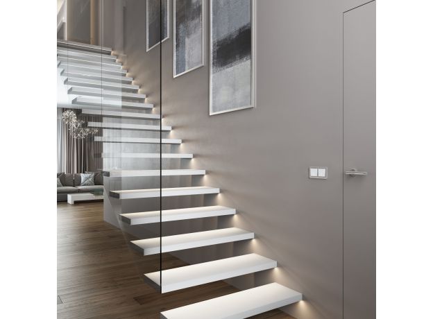 Рамка из поликарбоната на 2 поста Stream серебряный W0022106