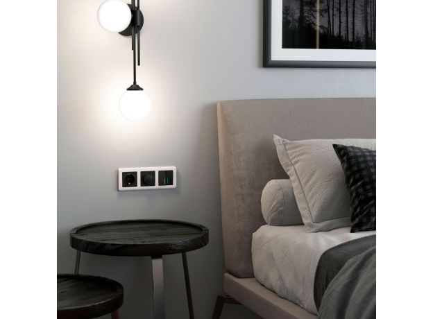 Рамка из поликарбоната на 3 поста Stream перламутровый W0032113