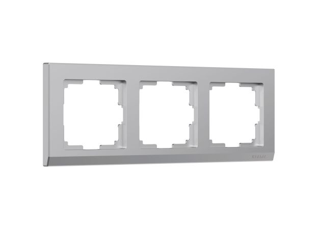 Рамка из поликарбоната на 3 поста Stark серебряный W0031806