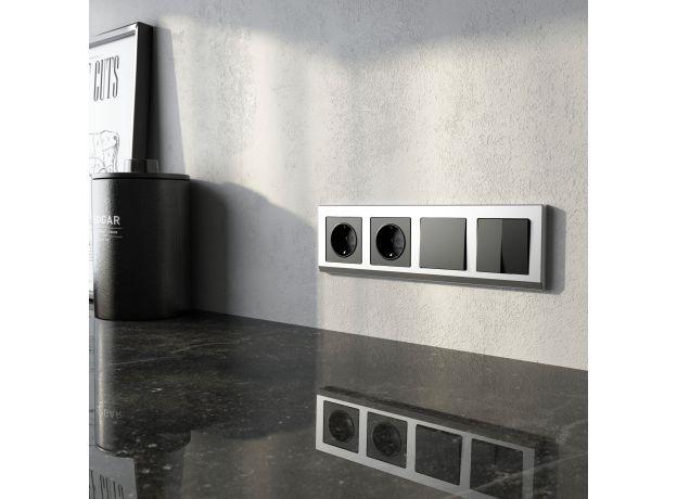 Рамка из поликарбоната на 4 поста Stark серебряный W0041806