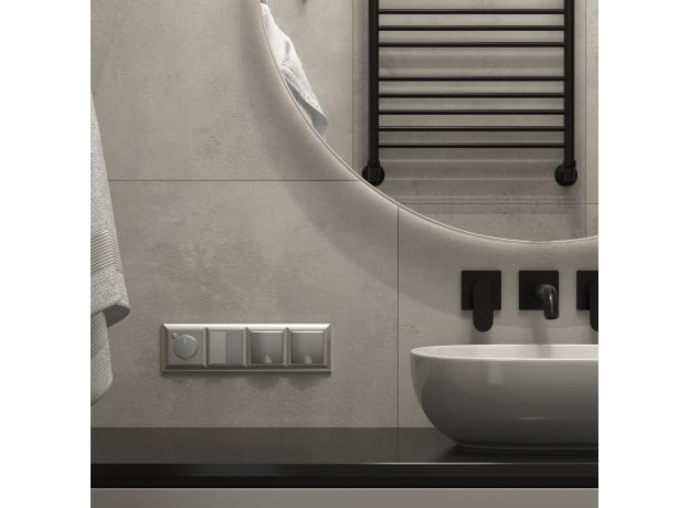 Рамка из поликарбоната на 4 поста Fiore серебряный W0042206