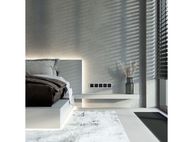 Рамка из поликарбоната на 5 постов Stark серебряный W0051806