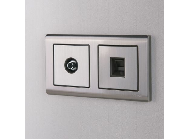 Розетка Ethernet RJ-45 (глянцевый никель) W1181002