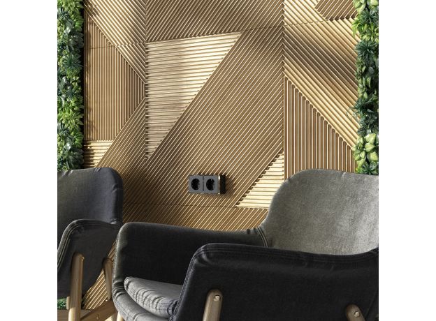 Розетка с заземлением Gallant черный/хром W5071035