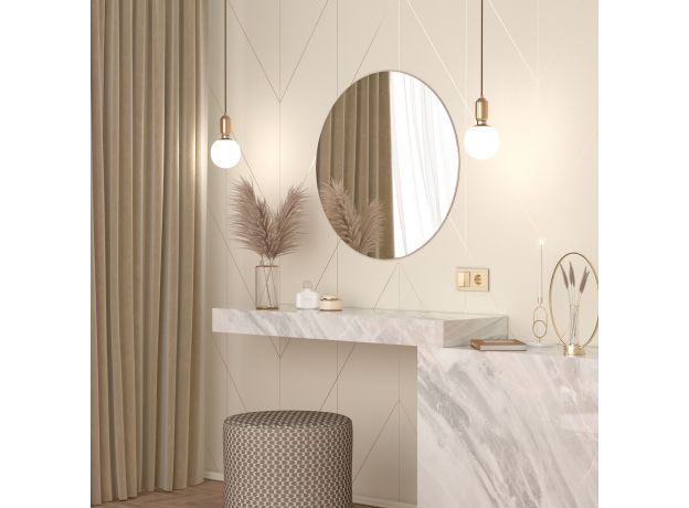 Розетка с заземлением и шторками (шампань) W1171111