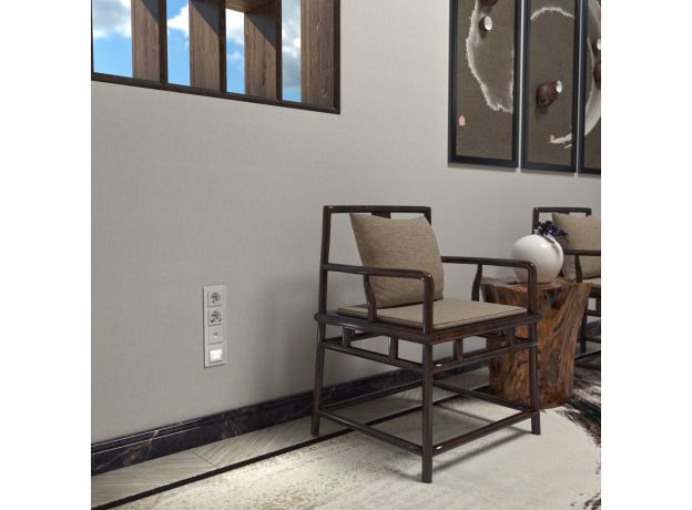 Розетка с заземлением, шторками и USBх2 (белая) W1171501