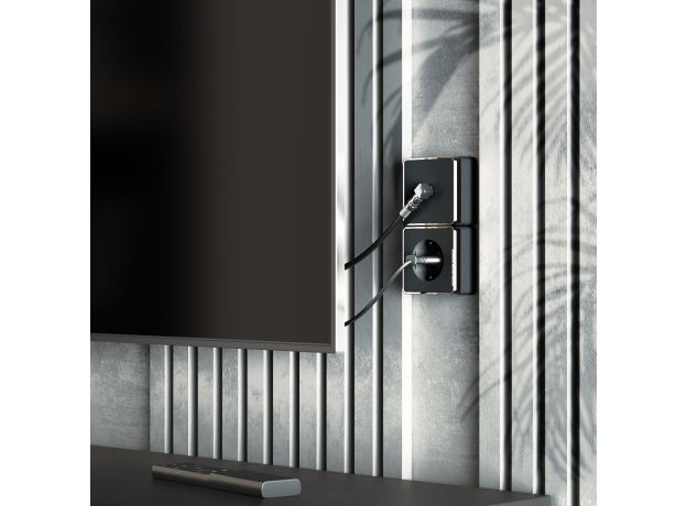 ТВ-розетка оконечная Gallant черный/хром W5083035