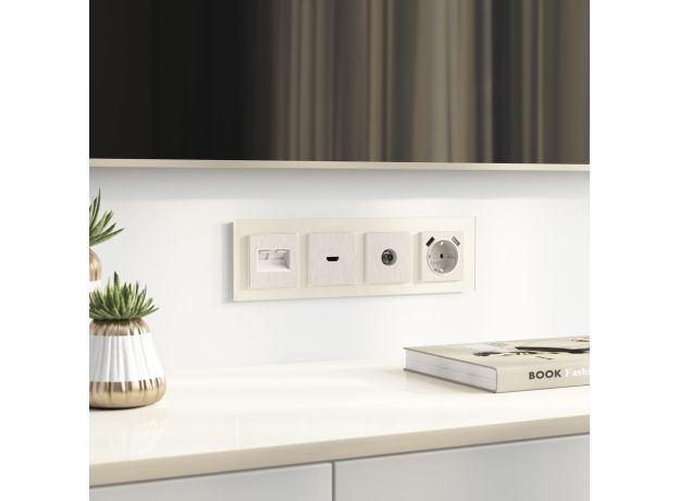 ТВ-розетка оконечная (перламутровый рифленый) W1183013