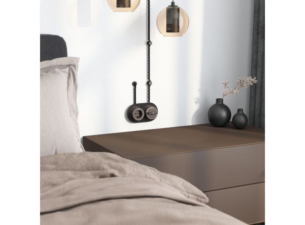 Втулка для вывода кабеля из стены 2 шт. коричневая ретро W6421114