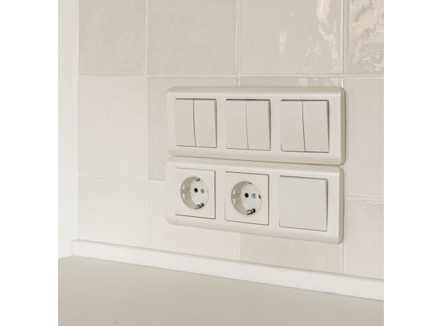 Выключатель двухклавишный (перламутровый рифленый) W1120013