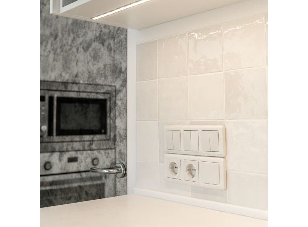 Выключатель двухклавишный (перламутровый рифленый) W1120013