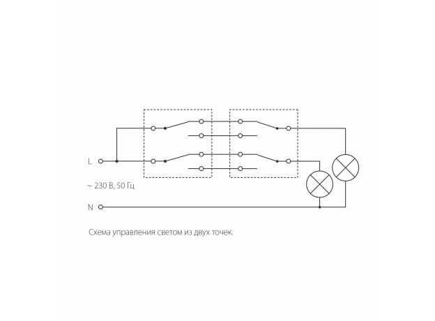 Выключатель двухклавишный проходной (перламутровый рифленый) W1122013