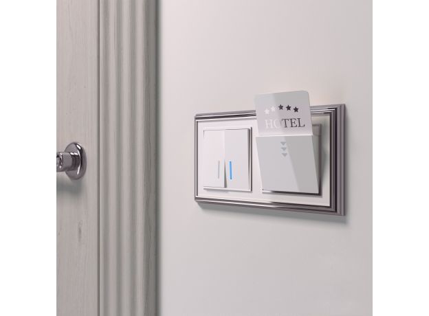 Выключатель двухклавишный с подсветкой (белый) W1120101