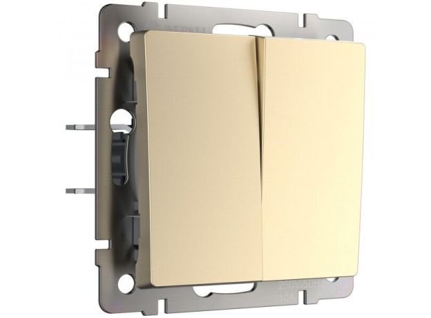 Выключатель двухклавишный (шампань) W1120011
