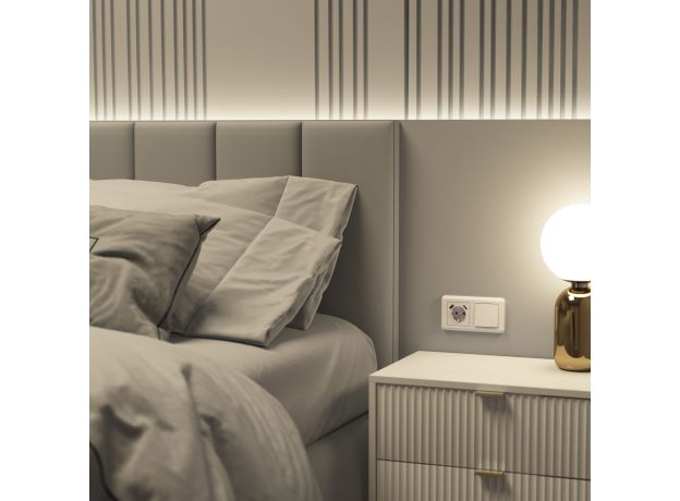 Выключатель одноклавишный (перламутровый рифленый) W1110013