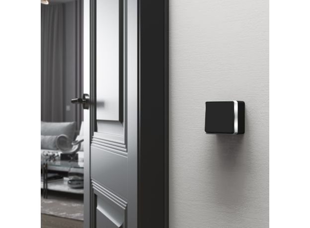 Выключатель одноклавишный проходной Gallant черный/хром W5012035