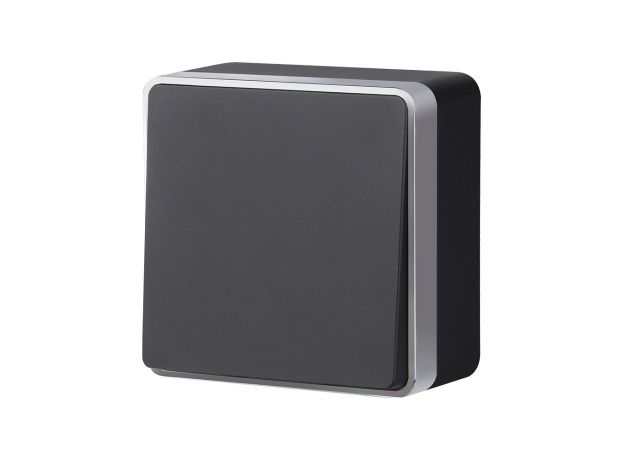 Выключатель одноклавишный проходной Gallant черный с серебром W5012034