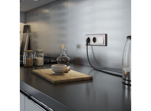 Выключатель одноклавишный проходной (глянцевый никель) W1112002