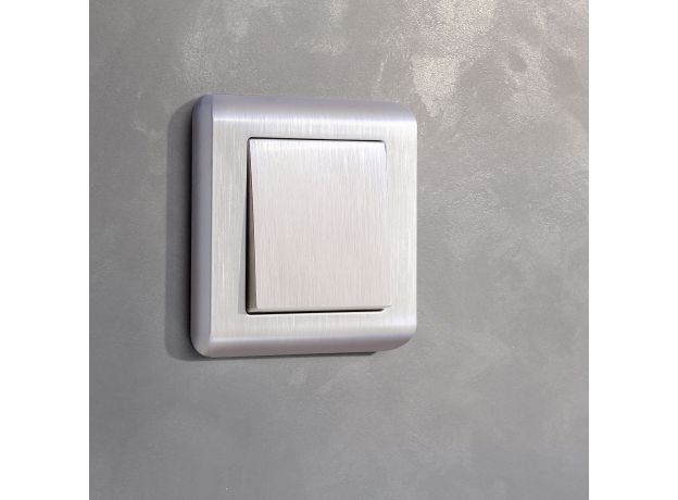 Выключатель одноклавишный проходной (перламутровый рифленый) W1112013