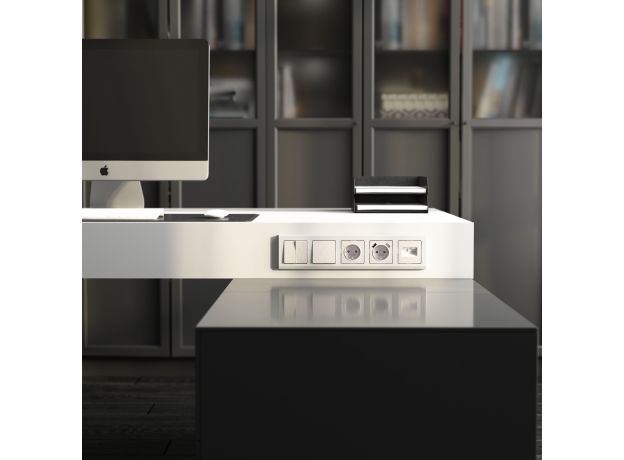 Выключатель одноклавишный проходной (перламутровый рифленый) W1112013