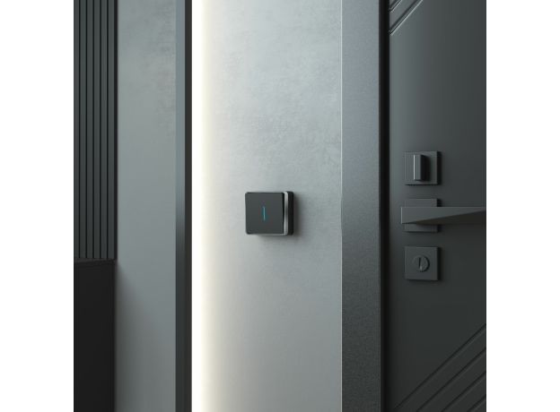 Выключатель одноклавишный с подсветкой Gallant черный/хром W5010135