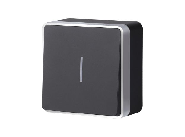 Выключатель одноклавишный с подсветкой Gallant черный с серебром W5010134 W5010134