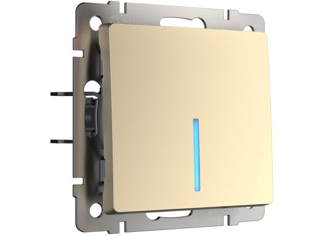 Выключатель одноклавишный с подсветкой (шампань) W1110111