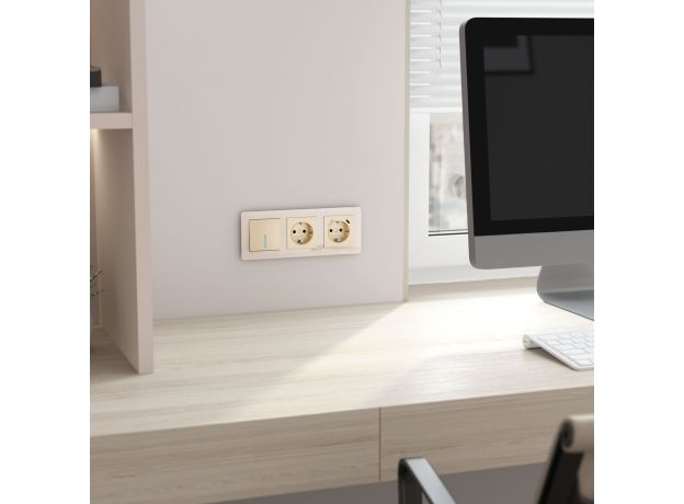 Выключатель одноклавишный с подсветкой (шампань) W1110111