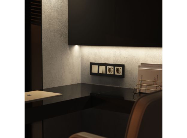 Выключатель одноклавишный (шампань) W1110011